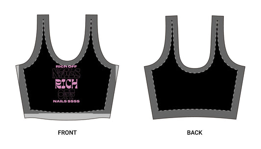 Motivational Polyester Sports Bra - 'Rich Off Nails' Gym Wear for Active Women