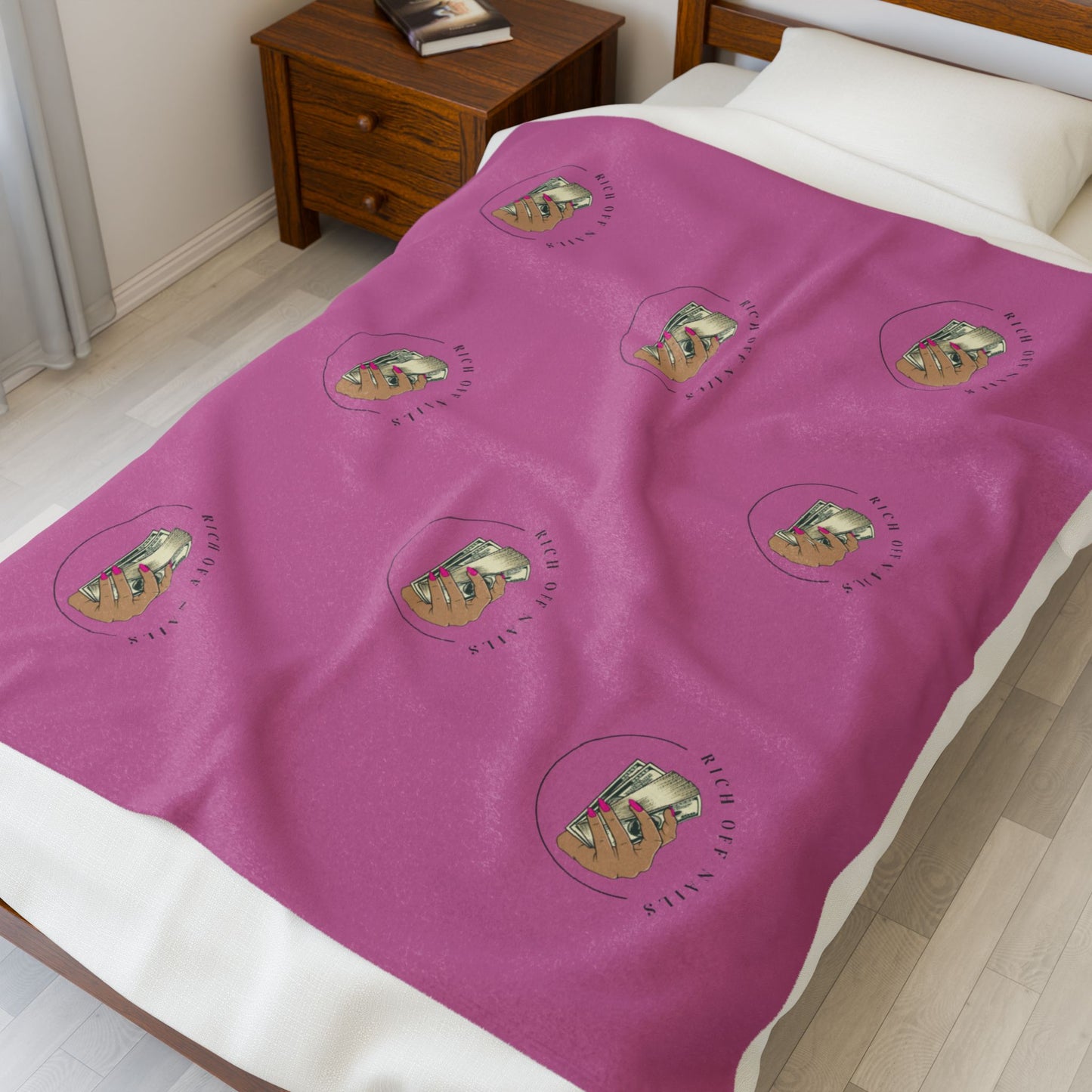 Cozy Velveteen Plush Blanket with Inspirational Design
