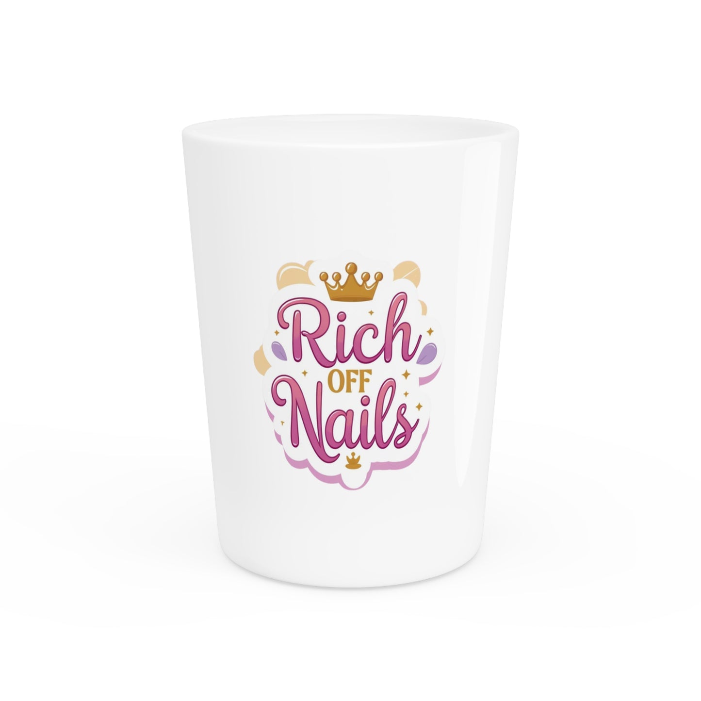 Rich Off Nails Shot Glass | Fun Gift for Nail Lovers | Barware for Celebrations, Parties, Bridal Showers, Birthdays, Bachelorette