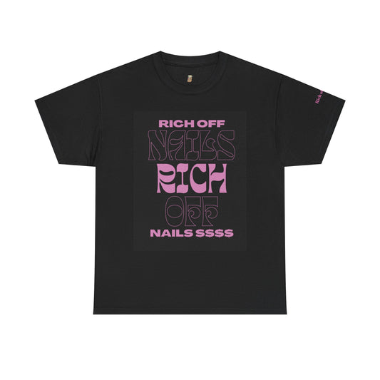 Rich Off Nails Unisex Heavy Cotton Tee - Bold Graphic T-Shirt for Nail Enthusiasts
