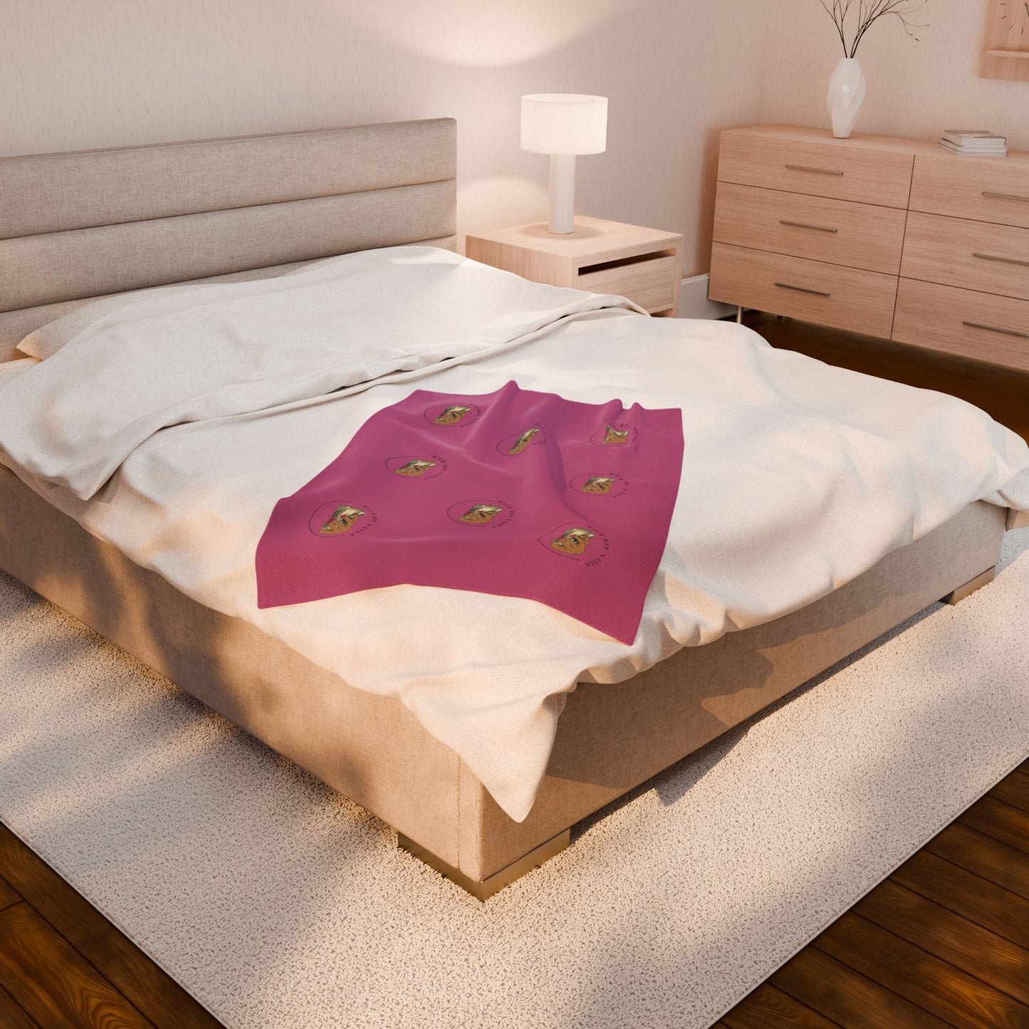 Cozy Velveteen Plush Blanket with Inspirational Design